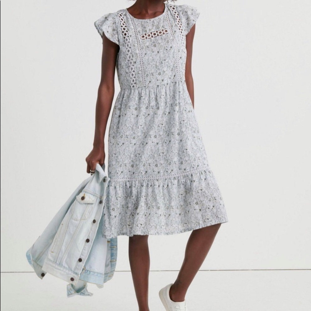 Lucky Brand Grace Midi Dress Floral Size Medium
